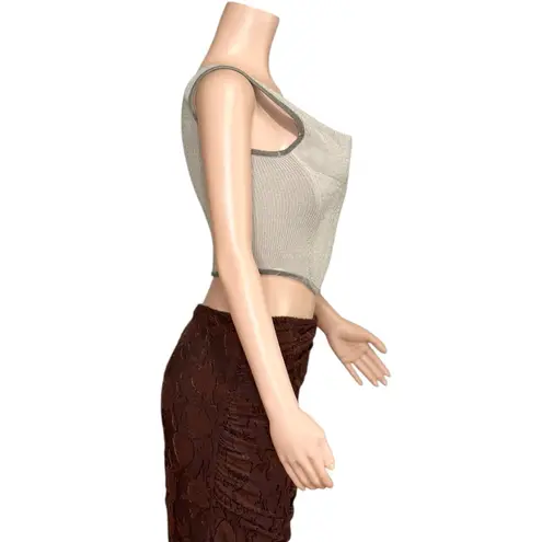 With Jean WITH JÉAN June Corset Top, Grey, Small