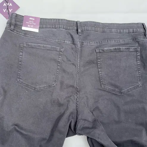 Ava & Viv Women's BUNDLE Mid-Rise Skinny Jeans Black Size 26 and Wide Leg Pants