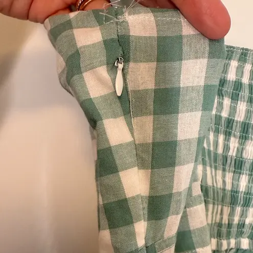 Milk & Honey Seafoam Gingham Ruffle Dress