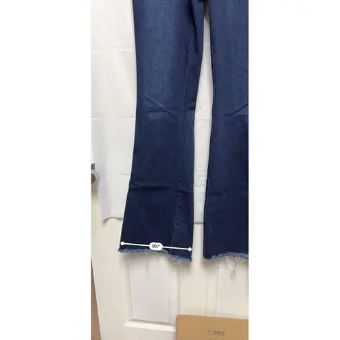 Vervet Flying Monkey Women Size 28 High Rise Flare Blue Jeans‎ Frayed Hem BAX-C