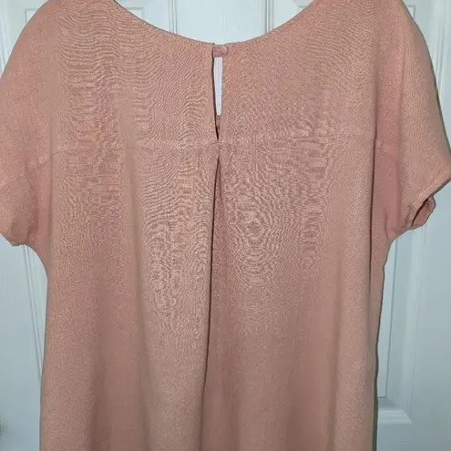 Kori 4/$25 BUNDLE SALE! AMERICA DUSTY PINK DROP SHOULDER LINEN BLEND BLOUSE!