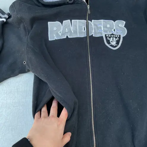 NFL Las Vegas Raiders Football Black Hoodie Zip Up Sweater