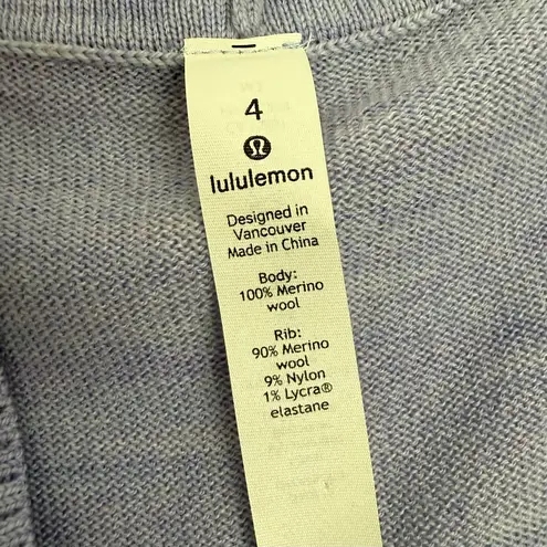 Lululemon  Sit In Lotus Wrap II Heathered Lavender Dusk Merino Wool Cardigan