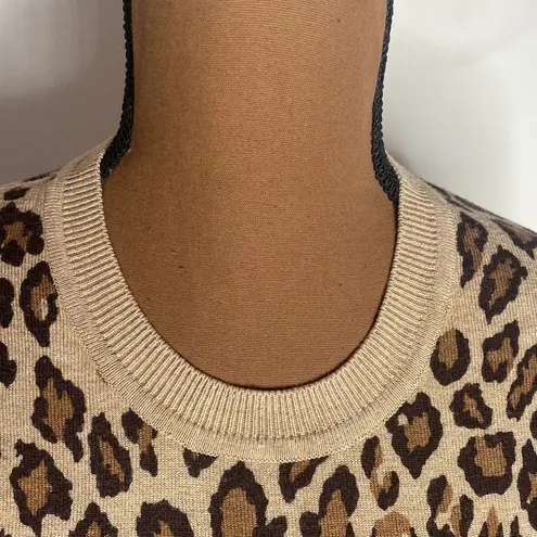 Ellen Tracy tan cheetah print sweater lightweight size S