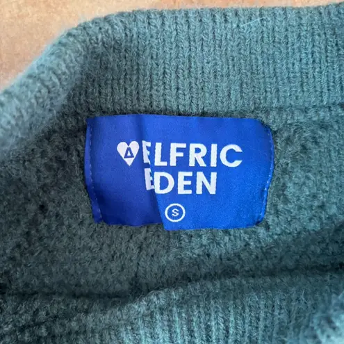 Aelfric Eden Cable Knit Pullover Womens Size Small Fisherman's Sweater Blue