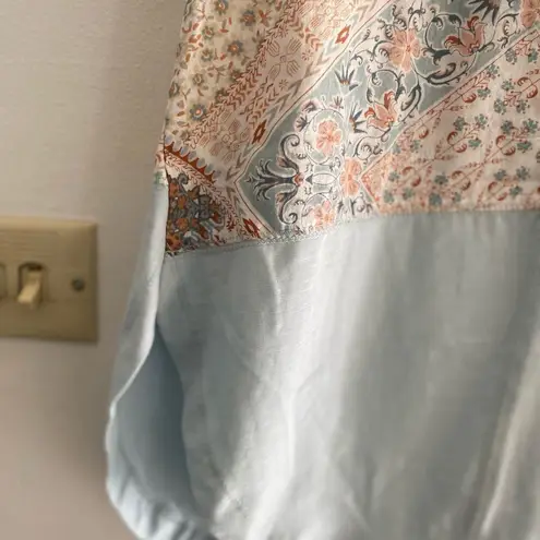 Doe & Rae blue patchwork sleeveless top size small