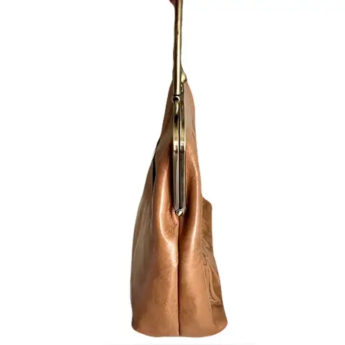 Patricia Nash Tan ‘Novella’ Rose Tooled Leather Frame Convertible Bag in “Tiger”