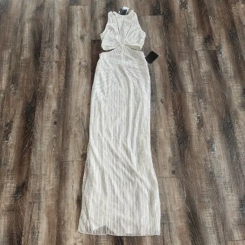 Retrofête Retrofete Millie Dress in Geo White Sequin Size XS NWT Cutout Sleeveless Maxi