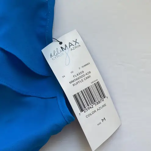 Miley Cyrus Y2K & Max Azria exposed zipper ruffle cami, size M