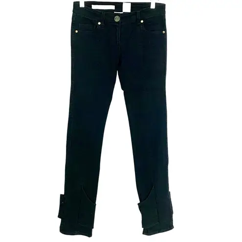 Sass & Bide Walk With Me Black Skinny Jeans 25 Brass Buttons Goth Grunge Biker