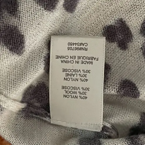 Rebecca Taylor Leopard Print V-Neck Lightweight High Low Sweater Top Size XS