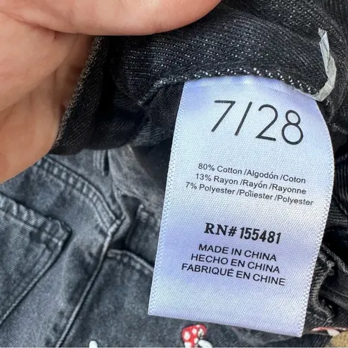 Simple Society Mushroom Embroidered Jean Shorte