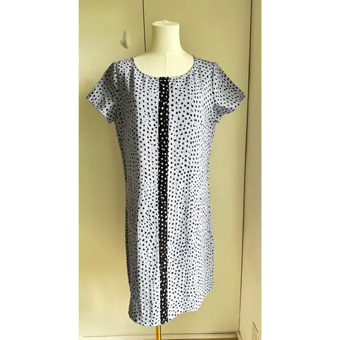 Habitat Womens Dress Sheath/tunic Polka Dot Blue Black Size Small Kneelength Lagenlook