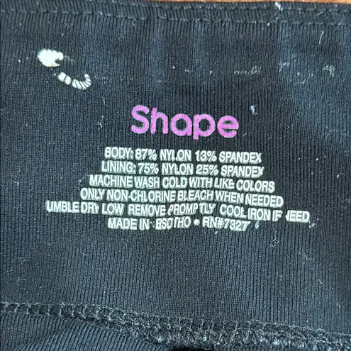 Source Unknown Black Cropped Leggings with tummy and side shaper panels & wide legs.