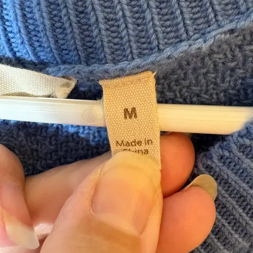 Soft Surroundings Soft Surroundings Blue Reversible Button-Back Cotton Sweater Size Medium