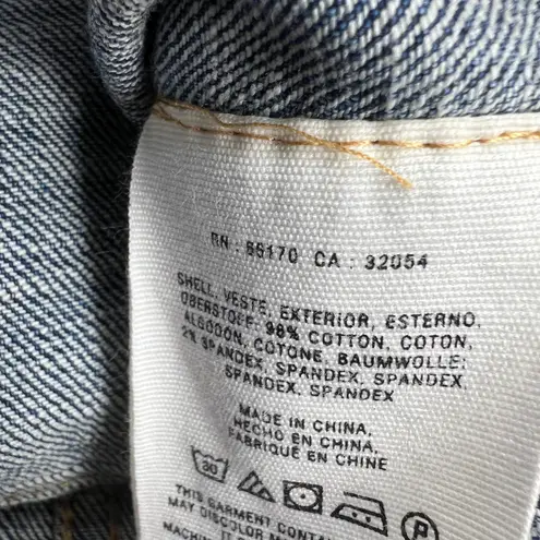 Pilcro and the Letterpress Denim Jean Jacket Leather Tabs Medium Wash Size S