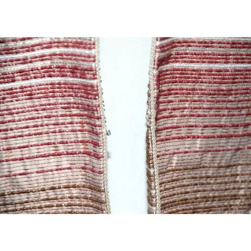 appleseed's Ladies Neutral Striped Open Front Blazer Jacket Size 8 Office Career