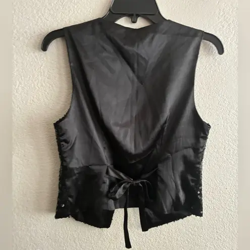 Women Y2K Black Sequin Vest M Size M
