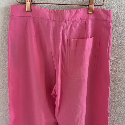 Ralph Lauren  Vintage Black Label Linen Viscose Pink Wide Leg Pants 2