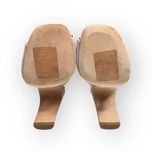 Halston Heritage ⌘ T Strap Ankle Strap Heeled Open Toe Sandals ⌘ Pink Suede ⌘ 9M