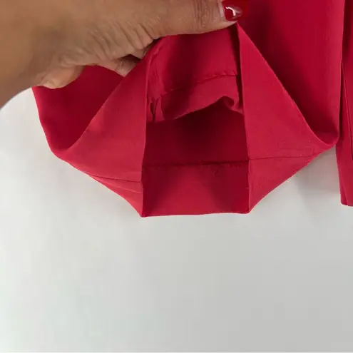 Tibi Silk Coral V Neck Sleeveless Cropped Straight Leg Jumpsuit