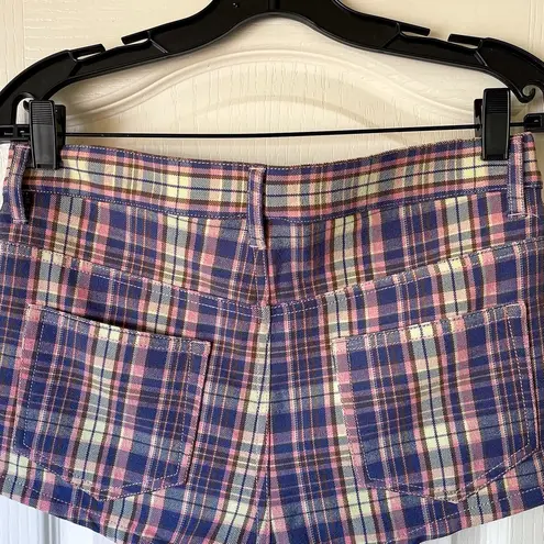 EB Denim Portman Shorts Plaid Low Rise Prairie Sunset Size 25 NWT Yellow