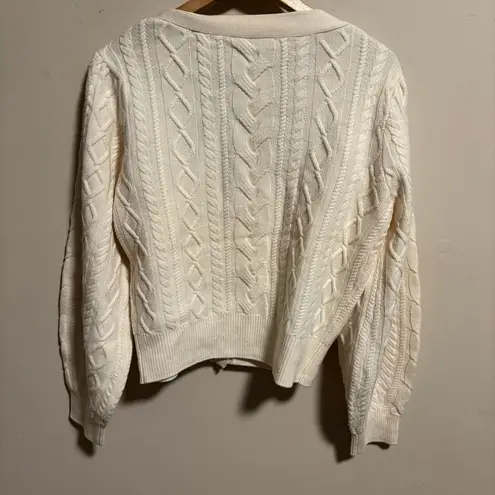The Kooples Wool Cable Cardigan Ivory White- Size 2 (Medium)