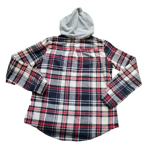 Jiang Vi Xuan Hoodie Women Small Plaid Shirt Pocket Button Long Sleeve Flannel Size undefined