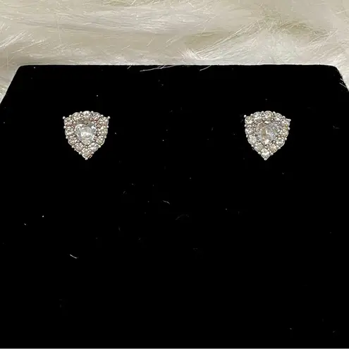 Earrings Clear Crystals With Heart Shaped Crystal Bling Studs Posts New