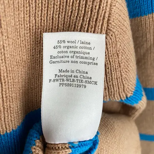 Everlane NWT  Lace Up Wool Cotton Striped Sweater thumbnail 4