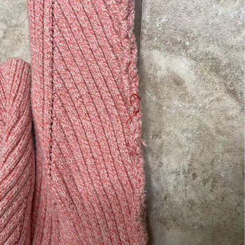 Sundance Turtleneck Ribbed Knit Pullover Sweater Marled Coral Small READ !