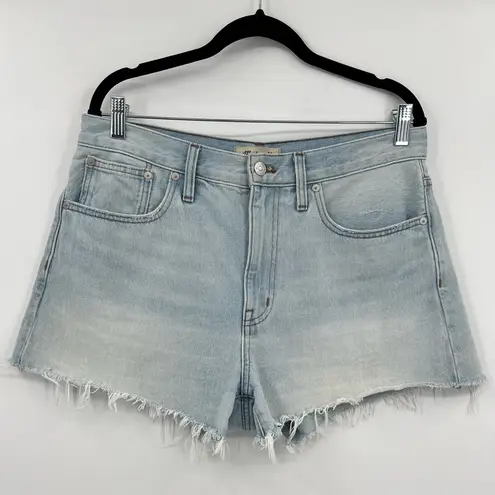 Madewell  Relaxed Denim Shorts Jean Cut Off Fray Raw Hem Light Wash Blue Size 29