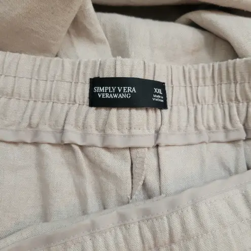 Simply Vera Vera Wang Cream Linen Blend Wide Leg Pants Sz XXL New