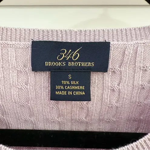 Brooks Brothers 346 Silk Cashmere Short Sleeve Cable Knit Sweater Top sz Small