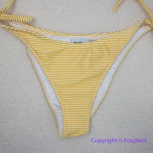NEW Rhythm Noumea rib tie side bikini bottom in lemon yellow, size M Yellow Size M