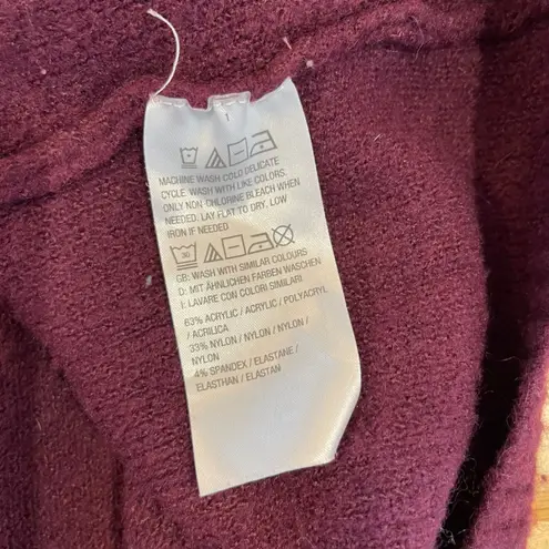 Denim & Co. Adaptive 5X Purple Tree Print Zipper Shoulder Sweater Knit Pullover