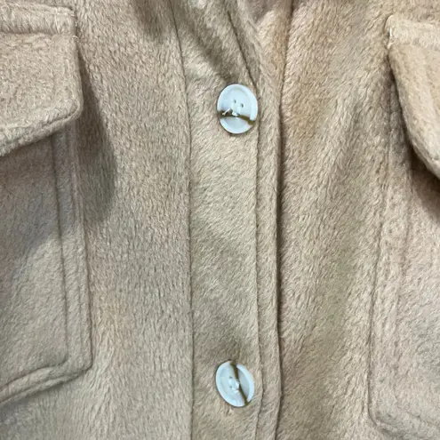 Thread & Supply Polar Fleece Shirt Jacket Shacket Beige Cozy Size M Tan Size M