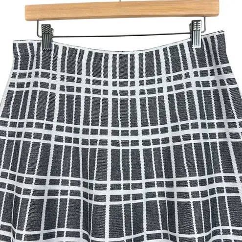 Vila Milano Mini Skirt Womens L Black White Plaid A-Line Preppy School Girl Y2K