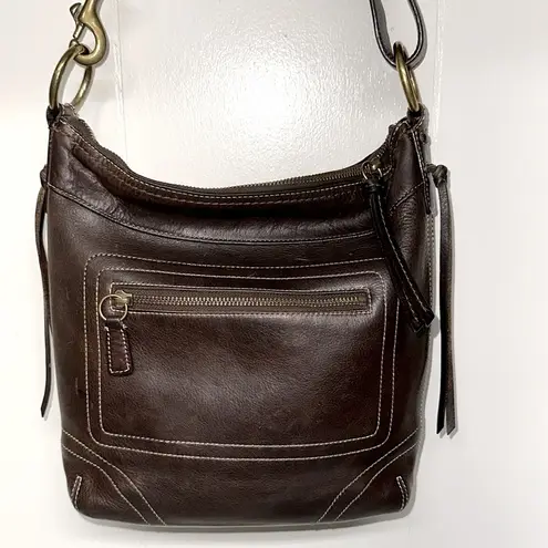 Coach VINTAGE  CHELSEA  LACED DUFFLE CROSSBODY SHOULDER BAG 10399 Dark BROWN