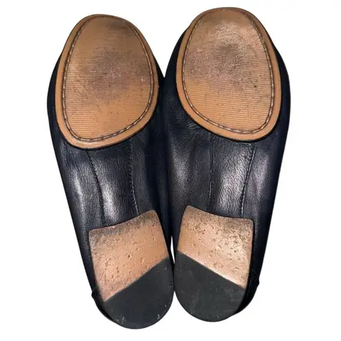 Vaneli Women's Navy Blue Leather Moccasin Loafers Size 8.5 S Narrow Casual