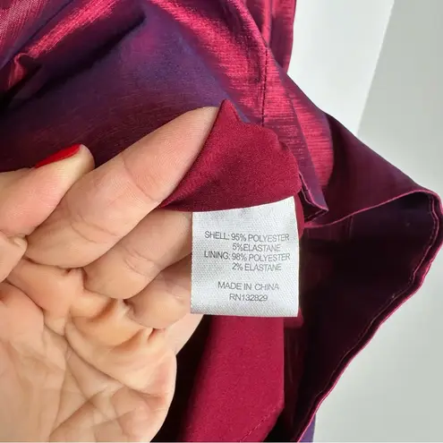 Majorelle Sky Off The Shoulder Metallic Bodycon Mini Dress in Burgundy Red