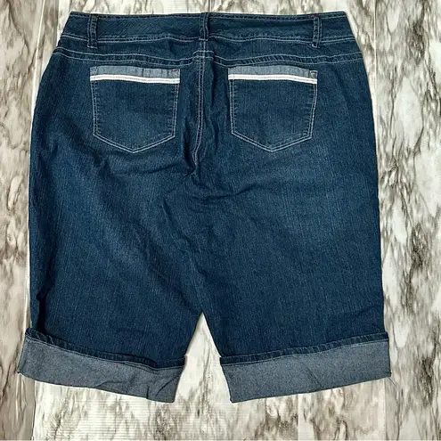 Baccini Blue Denim Jean Cuffed Pedal Pushers Summer Fun Baggy Style Comfy Play