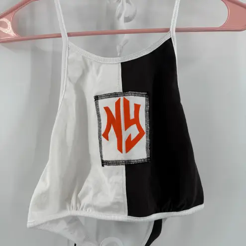 Spirit Jersey NY Halter Top SZ Small NWT Blocked New York Crop 90s Inspire Retro