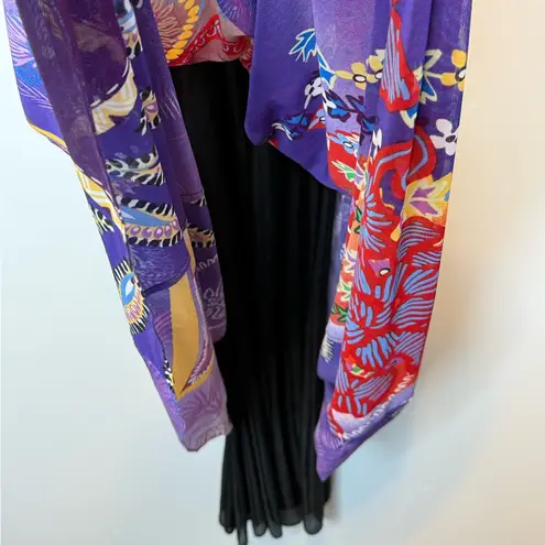 Alberto Makali Vibrant Purple and Red Maxi Dress vintage 1990s Colorful Dress