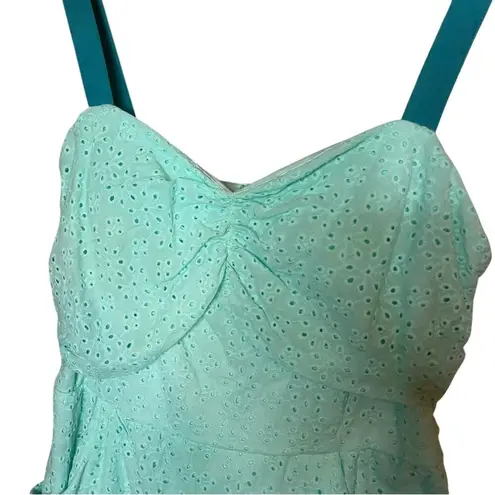 Unique Vintage Aruba Blue Eyelet Rae Romper Women’s Size XL