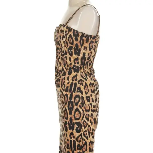 Tripp NYC Fitted Leopard Print Dress Black Size XS