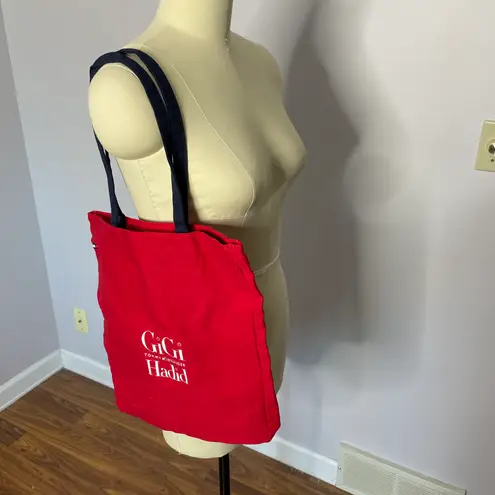 Tommy Hilfiger GiGi Hadid x  Red Tote Bag Shopper Tote - Canvas with Navy Straps