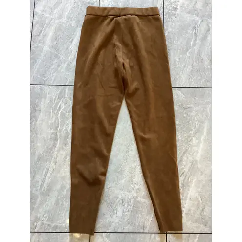 Tahari Women's Brown Faux Suede Stretch Leggings Pants Size S
