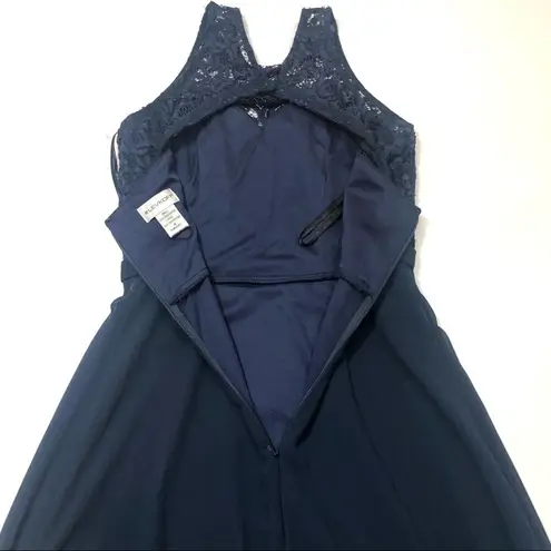 Bill Levkoff Levkoff Bridemade navy lace chiffon maxi dress  Size 4.