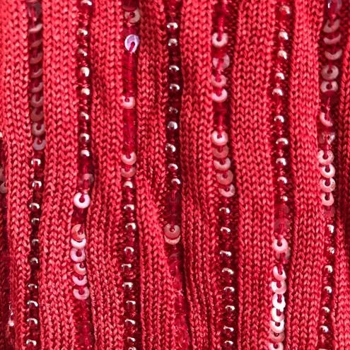 Carlisle Top M Vintage Regency Silk Sequin Beads Long Sleeve Boat Neck Embellish